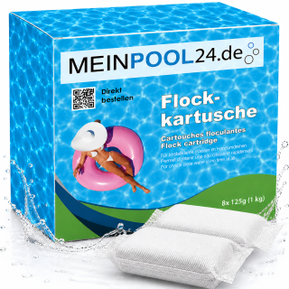 Flockkartusche 8 kg (64x125 g) für Pools Flockungsmittel Kartusche klares Wasser